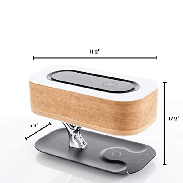 Bedside Bonsai Tree LED Lamp with Bluetooth Speaker, Wireless Charger, Desk Lamp for All Phones