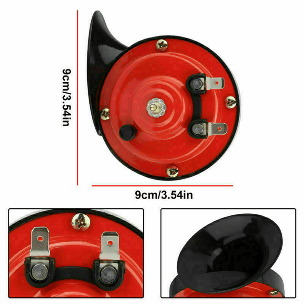 2PCS 12V 300DB Super Loud Train Horn – Waterproof Snail Air Horn for Car, Truck, Motorcycle, SUV, Boat