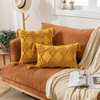 Boho Chic Pillow Case with Moroccan Nordic Pattern and Tufted Texture