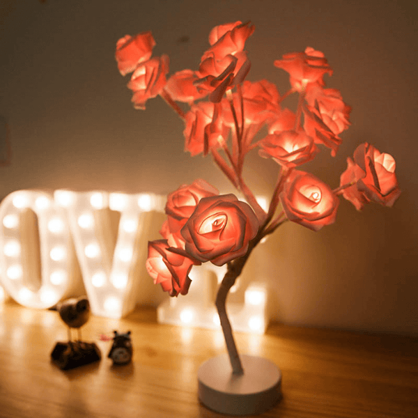 Romantic Rose LED Table Lamp – Elegant Decorative Lighting for Home, Weddings & Gifts