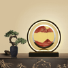 Sand PaintingBlack Round Red Table Lamp