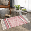 Geometric Boho Rug, Hand Woven Cotton Linen, 2' x 3'