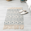 Geometric Boho Rug, Hand Woven Cotton Linen, 2' x 3'