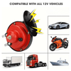 2PCS 12V 300DB Super Loud Train Horn – Waterproof Snail Air Horn for Car, Truck, Motorcycle, SUV, Boat