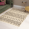 Large Moroccan Cream Rug with Rustic Diamond Design, 7'10" x 10'6"