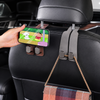 2PCS Leather Car Seat Headrest Hooks – Double Metal Purse & Bag Hangers