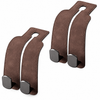 2PCS Leather Car Seat Headrest Hooks – Double Metal Purse & Bag Hangers