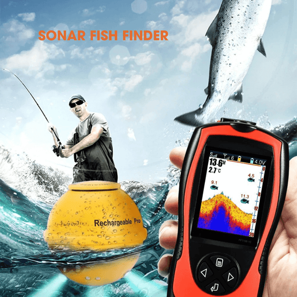 Wireless Portable Fish Finder – Rechargeable Sonar Depth Sounder (45M)