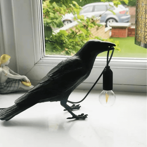 Cute Black Bird Crow Table Lamp