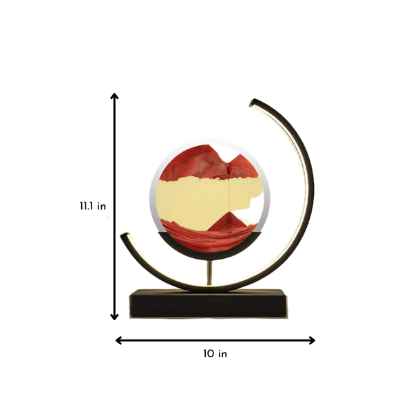 Relaxing Sand Art Black Red Moon Hourglass Table lamp