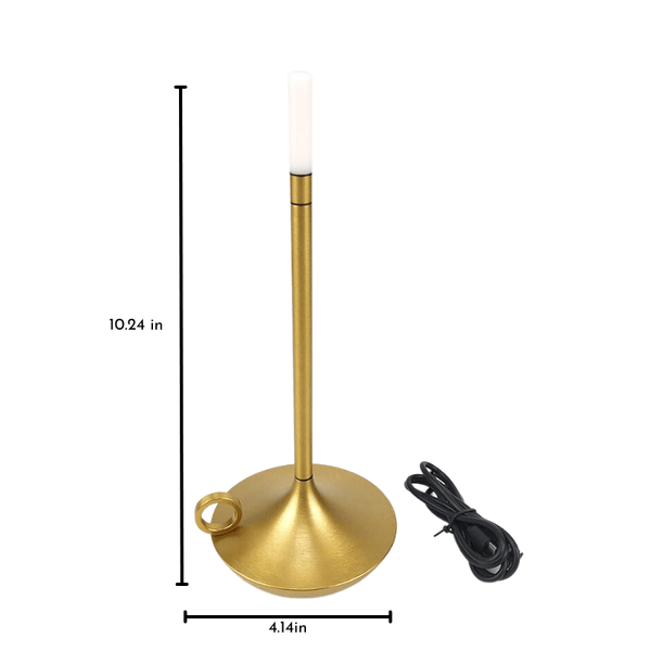 Gold Candle Table lamp for bedroom Rechargeable Wireless touch lamp