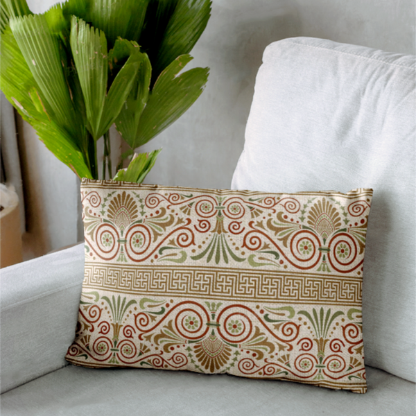 Green aesthetic shape Sofa Pillow Cover