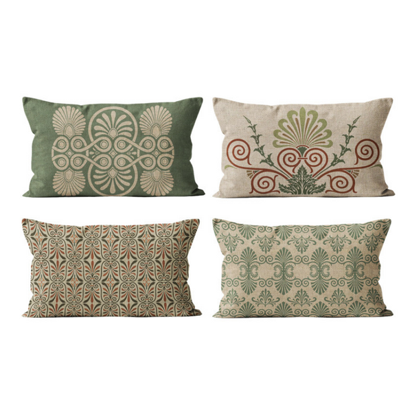 Green aesthetic shape Sofa Pillow Cover