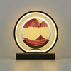 Sand PaintingBlack Round Red Table Lamp