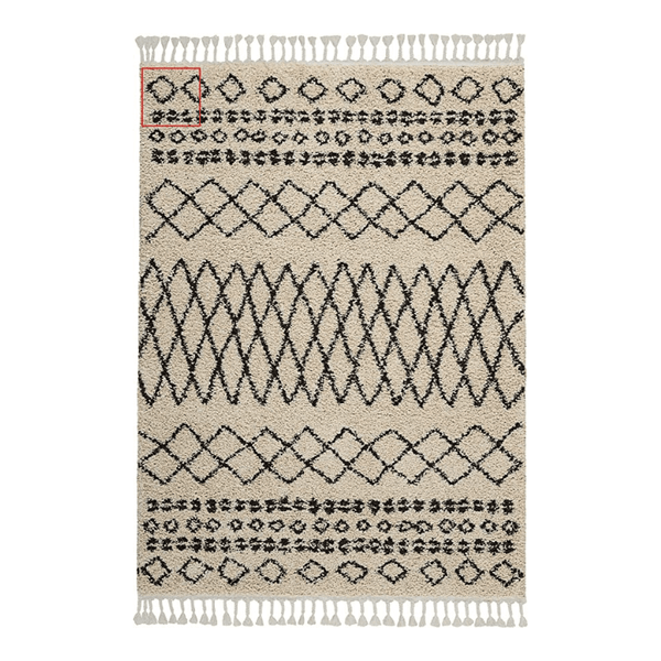 Large Moroccan Cream Rug with Rustic Diamond Design, 7'10" x 10'6"