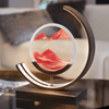 Relaxing Sand Art Black Red Moon Hourglass Table lamp
