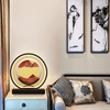Sand PaintingBlack Round Red Table Lamp