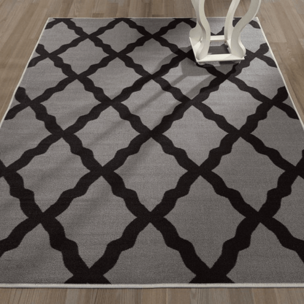 Non-Slip Moroccan Carpet, Dark Gray Legacy, 3'3" x 5'