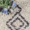 Large Rug Off-White Rug Boho Look Design With a Diamond Pattern 5' 3" x 7' 7"