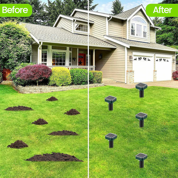 Outdoor Waterproof Solar Mole Snake and Mouse Repellent, 4 Pcs