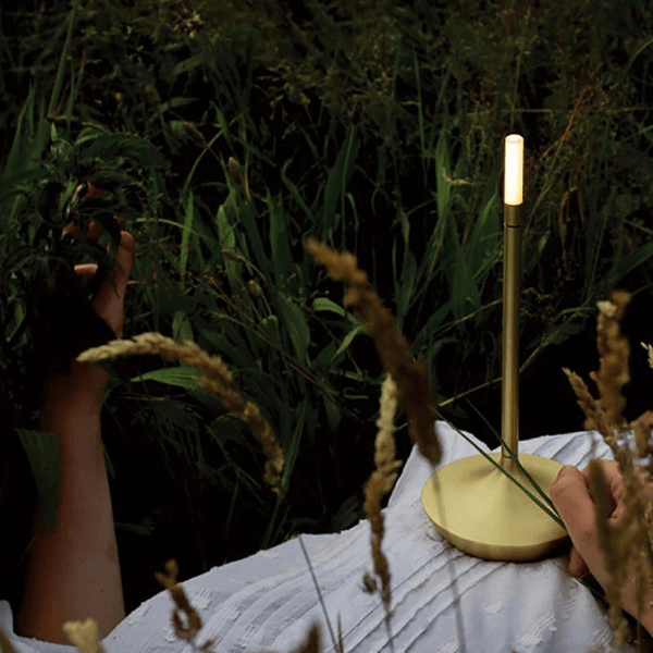 Gold Candle Table lamp for bedroom Rechargeable Wireless touch lamp