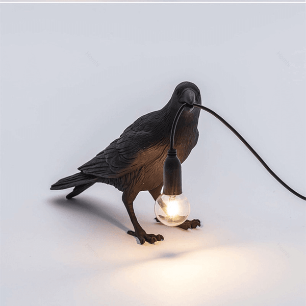 Cute Black Bird Crow Table Lamp