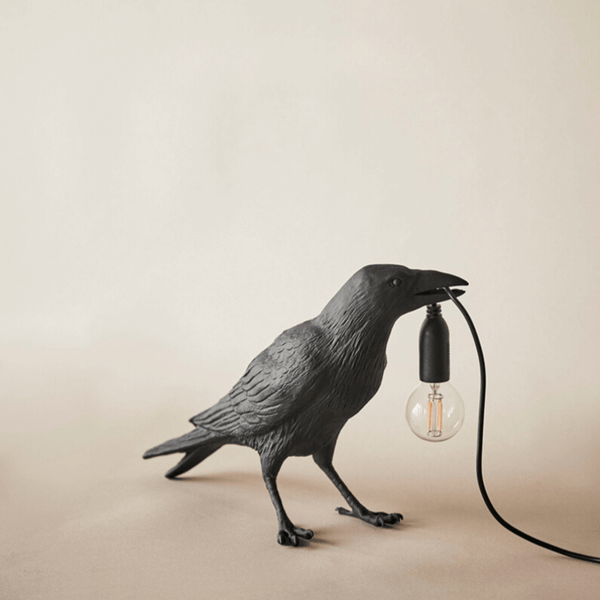 Cute Black Bird Crow Table Lamp