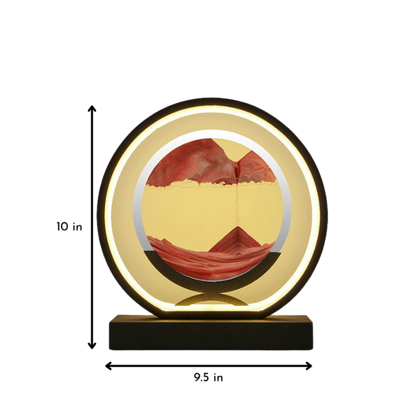 Sand PaintingBlack Round Red Table Lamp
